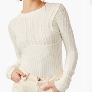 🍦🍦FREE PEOPLE “Keep Me Warm “ bodysuit - Size XS-  Cream color 🍦🍦